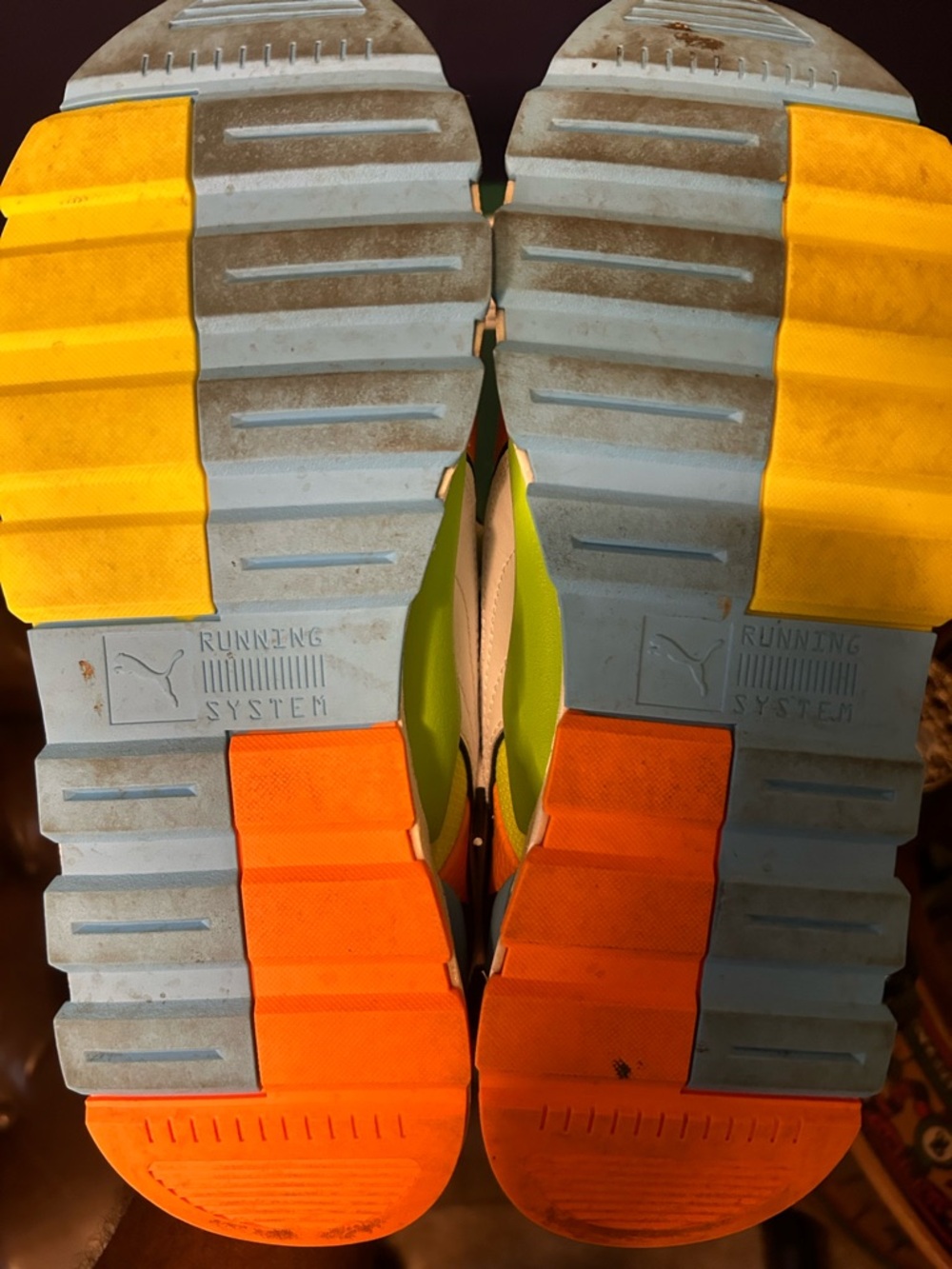Puma Neon Colorblock Lace-Up Sneakers - Orange, Lime, Sky Blue, White - Picture 5 of 5